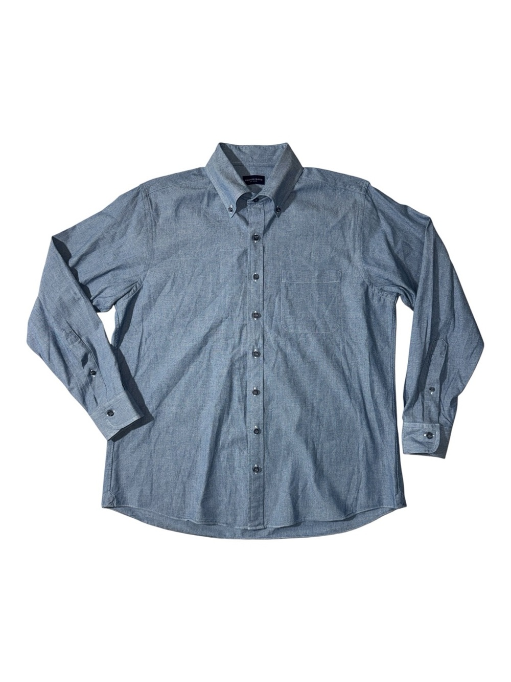 Proper Cloth mens XL blue solid cotton button down oxford shirt EUC